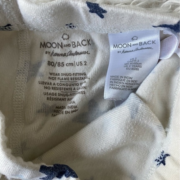 Hanna Andersson Moon and Back Organic Star PJ Set Size 2 Toddler - Picture 6 of 7